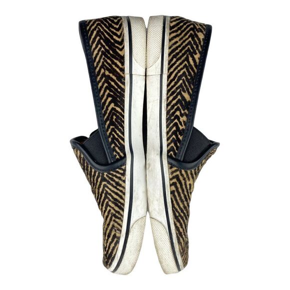 Dv dolce Vita Women's Black Brown Faux Fur Animal Print Sneakers Slip On US 6 - Picture 5 of 11